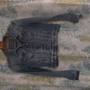 Red Camel denim waist jean jacket button up pockets y2k style